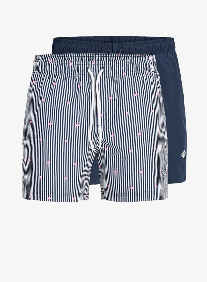 2 Pack Of Drawstring Swim Shorts